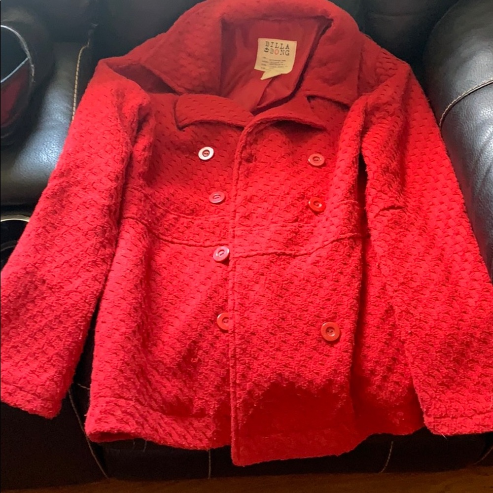 Women’s Red Billabong Pea Coat XL